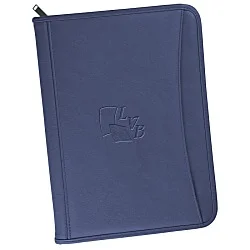 Zippered Vinyl Portfolio - Debossed - 24 hr