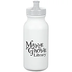 Sport Bottle with Push Pull Lid - 20 oz. - White - 24 hr