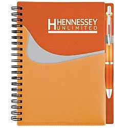 New Wave Pocket Notebook with Ballpoint Pen
