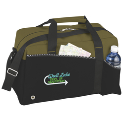 Two-Tone Duffel Bag - Embroidered