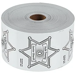 Lapel Sticker by the Roll - Sheriff Badge