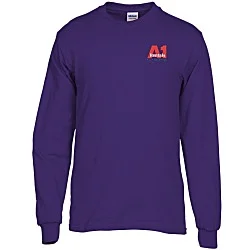 Gildan 5.3 oz. Cotton LS T-Shirt - Embroidered