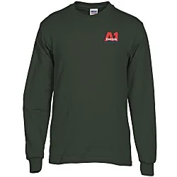 Gildan 5.3-oz Cotton LS T-Shirt - Embroidered