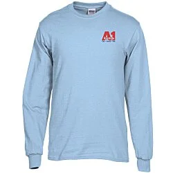 Gildan 5.3 oz. Cotton LS T-Shirt - Embroidered