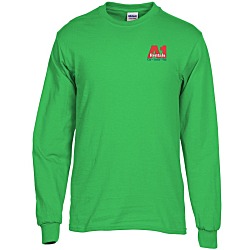 Gildan 5.3 oz. Cotton LS T-Shirt - Embroidered - Colors