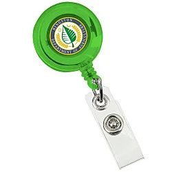Retractable Badge Holder - Alligator Clip - Translucent - 24 hr