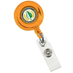 Retractable Badge Holder - Alligator Clip - Translucent - 24 hr