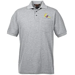 Harriton 5.6 oz. Easy Blend Pocket Polo