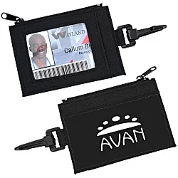 Zip Pouch ID Holder - Black