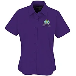 Easy Care Short Sleeve Stretch Poplin Blouse - Ladies'