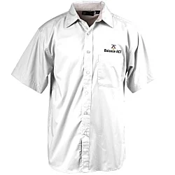 Peached Fine Line Short Sleeve Twill Shirt - Men's