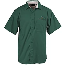 Peached Fine Line Short Sleeve Twill Shirt - Men's