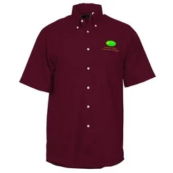 Soil Release Button Down SS Poplin Shirt - Men's