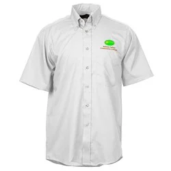 Soil Release Button Down SS Poplin Shirt - Men's