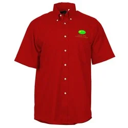 Soil Release Button Down SS Poplin Shirt - Men's