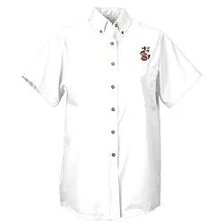 Soil Release Button Down SS Poplin Shirt - Ladies'
