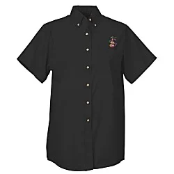 Soil Release Button Down SS Poplin Shirt - Ladies'