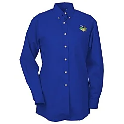 Soil Release Button Down Poplin Shirt - Ladies'
