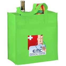 Polypropylene Reusable Grocery Bag - 14" x 13" - Full Color
