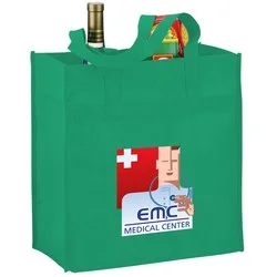 Polypropylene Reusable Grocery Bag - 14" x 13" - Full Color