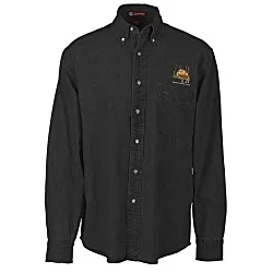 Washed Denim Long Sleeve Shirt - Men's