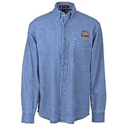 Washed Denim Long Sleeve Shirt - Men's