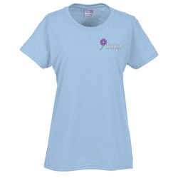 Gildan 5.3 oz. Cotton T-Shirt - Ladies' - Embroidered - Colors