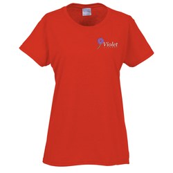 Gildan 5.3 oz. Cotton T-Shirt - Ladies' - Embroidered - Colors