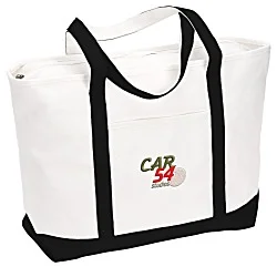 Large Heavyweight Cotton Canvas Tote - Embroidered