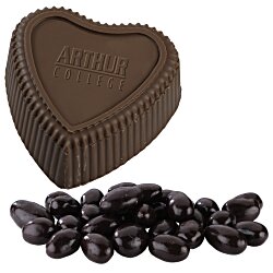 Chocolate Heart Box with Confection - Silver Box