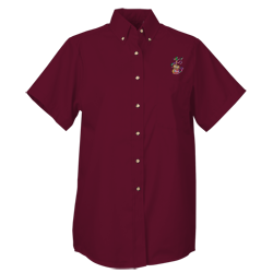 Soil Release Button Down SS Poplin Shirt - Ladies' - 24 hr