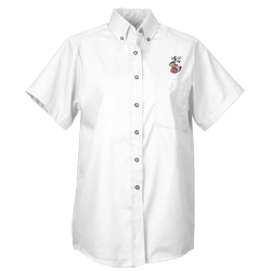 Soil Release Button Down SS Poplin Shirt - Ladies' - 24 hr