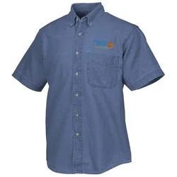 Cotton Short Sleeve Denim Shirt - Men's