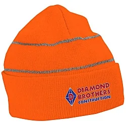 Knit Beanie with Reflective Stripes