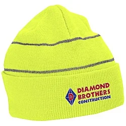 Knit Beanie with Reflective Stripes