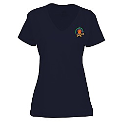 Fruit of the Loom HD V-Neck T-Shirt - Ladies' - Embroidered - Colors