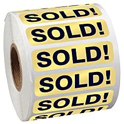 Sticker by the Roll - Rectangle - 1/2" x 2"