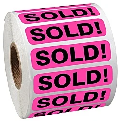 Sticker by the Roll - Rectangle - 1/2" x 2"