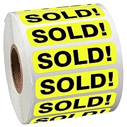 Sticker by the Roll - Rectangle - 1/2" x 2"