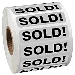 Sticker by the Roll - Rectangle - 1/2" x 2"