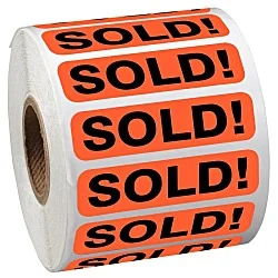 Sticker by the Roll - Rectangle - 1/2" x 2"