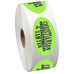 Sticker by the Roll - Oval - 1-1/4" x 2-1/4"