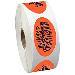 Sticker by the Roll - Oval - 1-1/4" x 2-1/4"