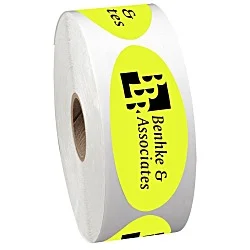 Sticker by the Roll - Oval - 1-1/4" x 3"