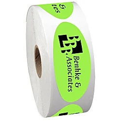 Sticker by the Roll - Oval - 1-1/4" x 3"