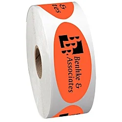 Sticker by the Roll - Oval - 1-1/4" x 3"