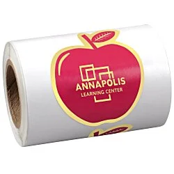 Sticker by the Roll - Apple - 1-5/8" x 2-1/16"