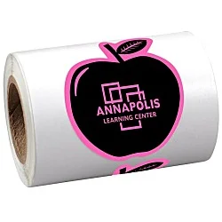 Sticker by the Roll - Apple - 1-5/8" x 2-1/16"