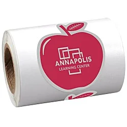 Sticker by the Roll - Apple - 1-5/8" x 2-1/16"