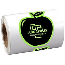 Sticker by the Roll - Apple - 1-5/8" x 2-1/16"
